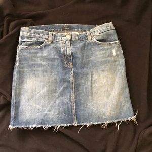 J. Crew Distressed Denim Skirt